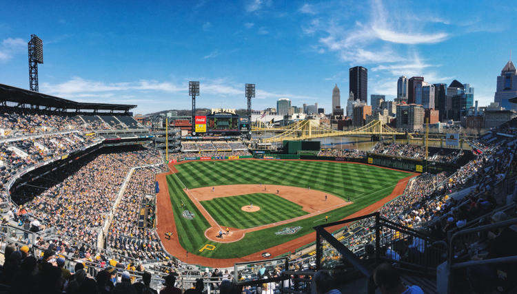 View from press box of PNC Park, home of the Pittsburgh Pirates