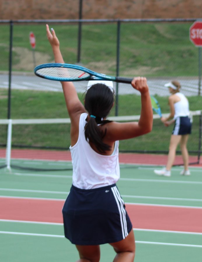 The girls tennis team is back on the court after a 14-day quarantine. 