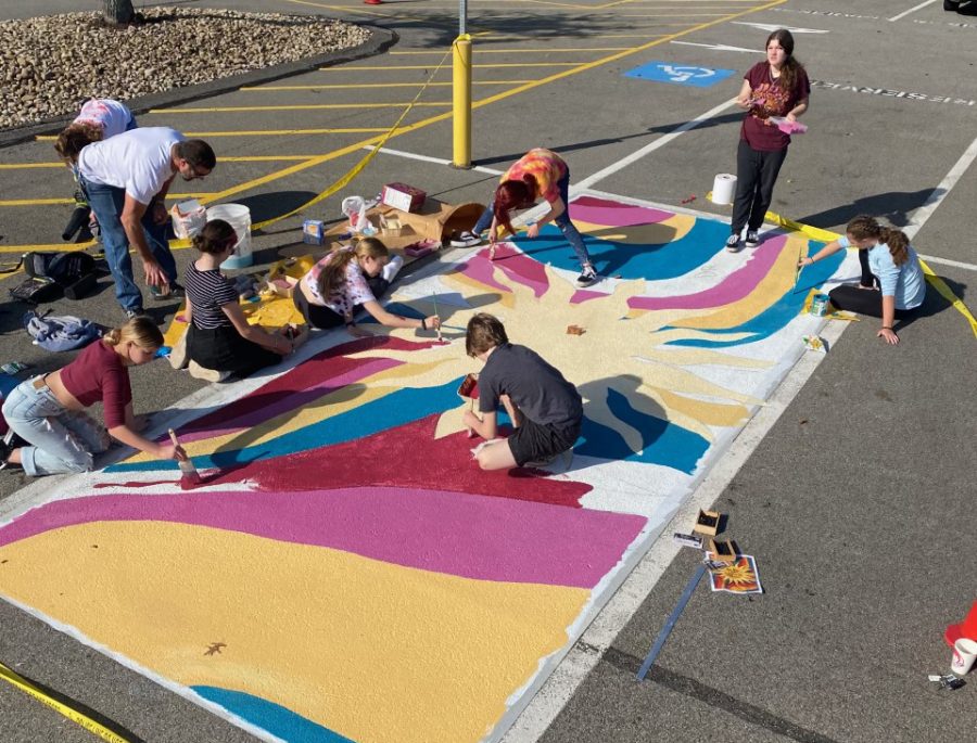 Parking space painted for PBIS program