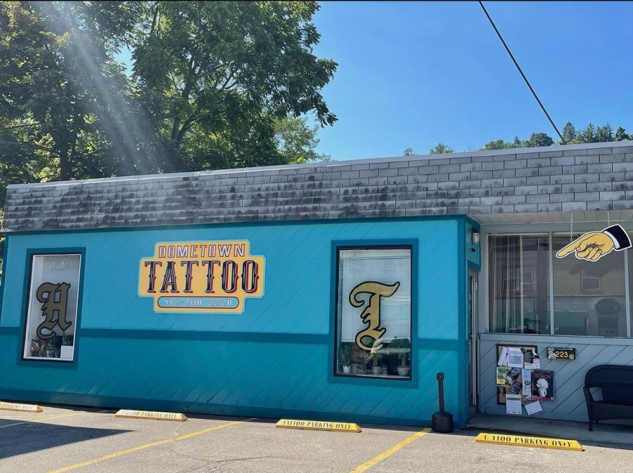 The exterior of Hometown Tattoo shop on Grant Ave in Millvale.