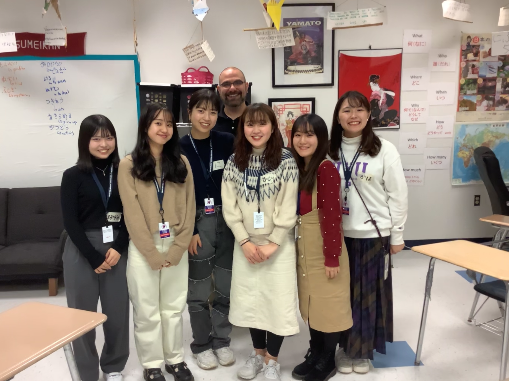Mr. Balsomico and the visiting college students from Japan