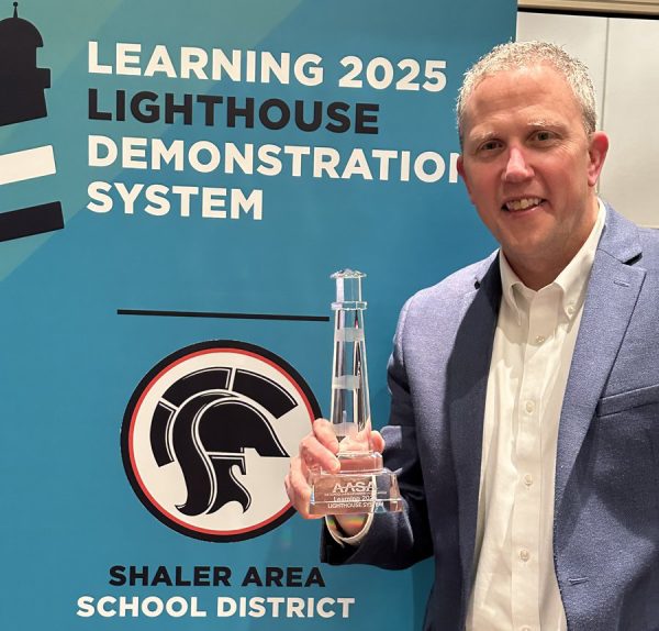 Dr. Sean Aiken when Shaler Area was named one of eight Lighthouse school systems across the country the School Superintendents Association. (submitted by Dr. Aiken) 
