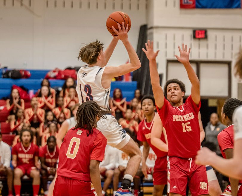 Trey Kostorick shoots versus Penn Hills