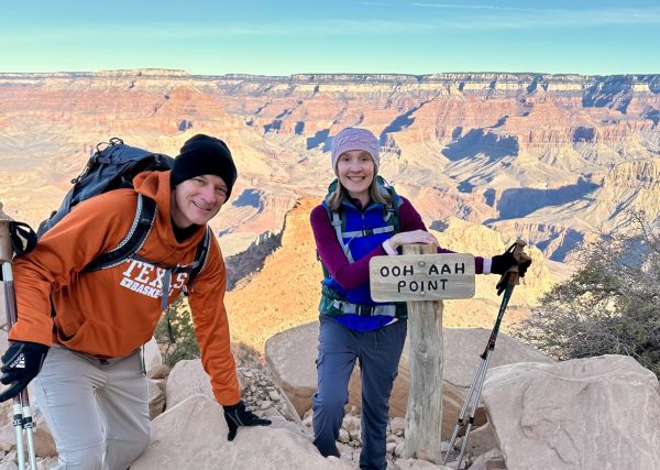 Mr. and Mrs. Schott at Ooh Aah Point on South Kiabab Trail