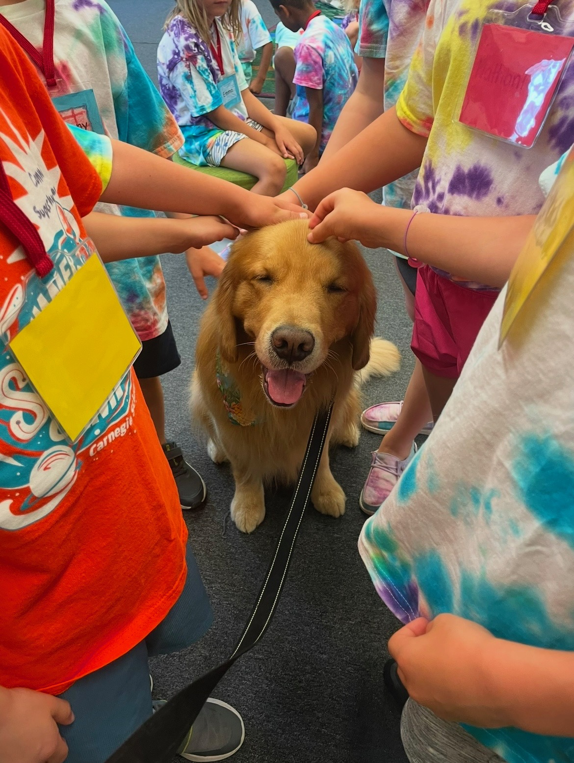 Murphy enjoying time spent with students at Blessed Trinity Academy