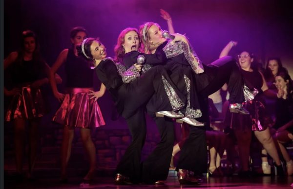 Shaler Area performs "Super Trouper" (L-R: Jayden Douglas, Aubrielle Costic, Sydney Gross)