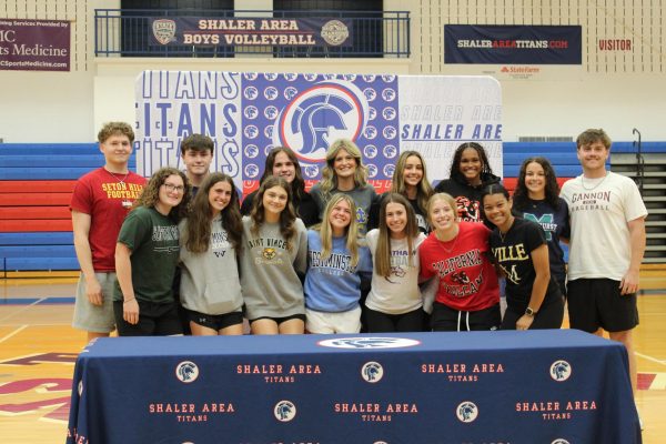 SAHS hosts "Signing Day" with 15 student athletes signing